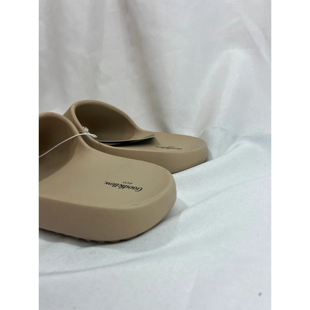 Goodfellow & Co Mens Tan‎ Beige Slide Sandals Contoured Footbed Size 7 NEW